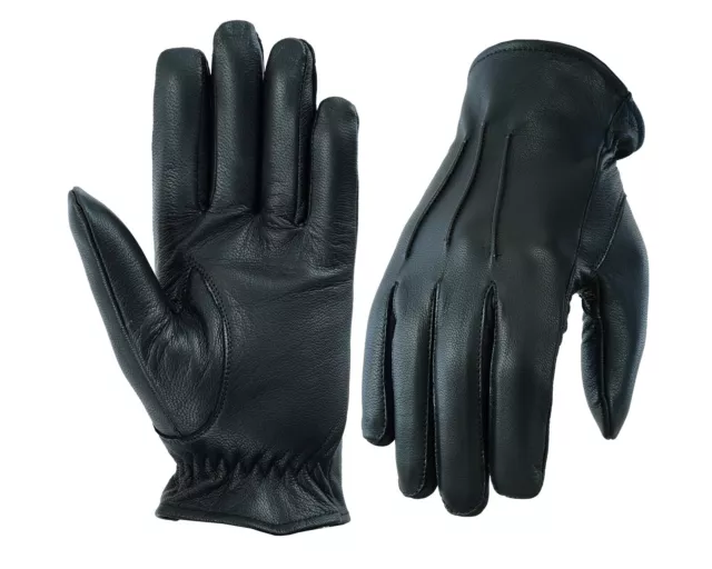 Mens Driving Gloves Top Quality Soft Genuine Real Leather - Black