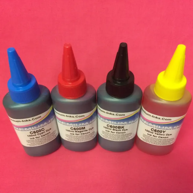 4 botellas de recarga de tinta de impresora de 100 ml para canon pixma mg 5150 5250 5350 6150 ciss