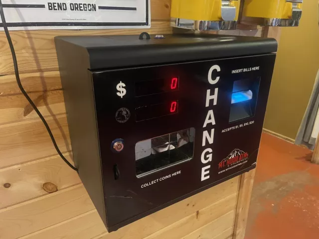 Quarter Machine, Bill Changer W/ STACKER - Accepts $1-$20 - 3,000 Cap - BLACK