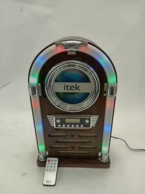 Itek Table Top Jukebox With CD Player FM Radio & Bluetooth Remote Control 40.5cm