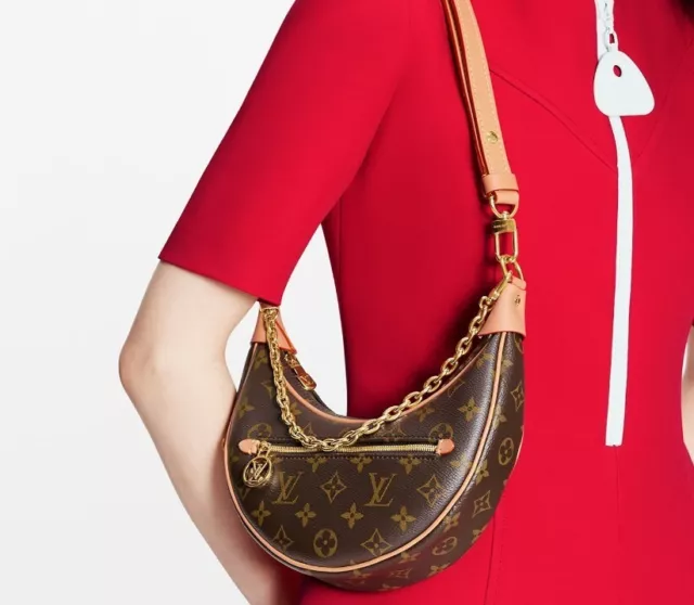 Louis Vuitton LOOP Monogram Gold Chain Half Moon Crossbody Shoulder Bag  M81098