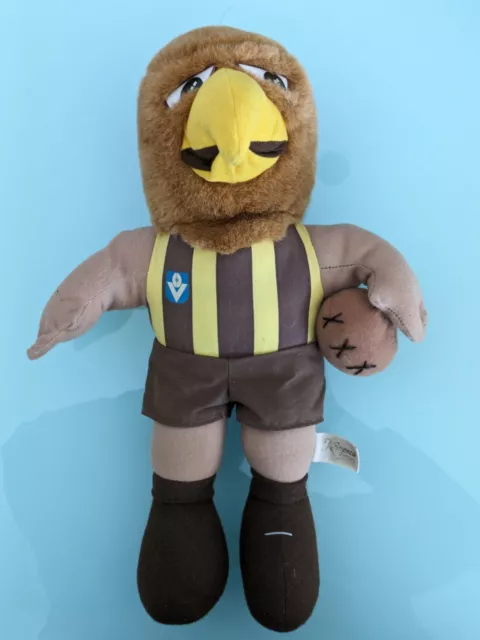 Hawthorn Hawks Football Club Mascot VFL/AFL Plush Toy 80's 16" Korimco Toys