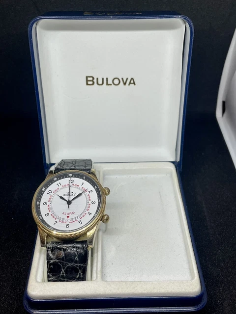 OROLOGIO A CARICA manuale Bulova 1949 BEAU BRUMMEL vintage 8AC quadrante bianco accenti