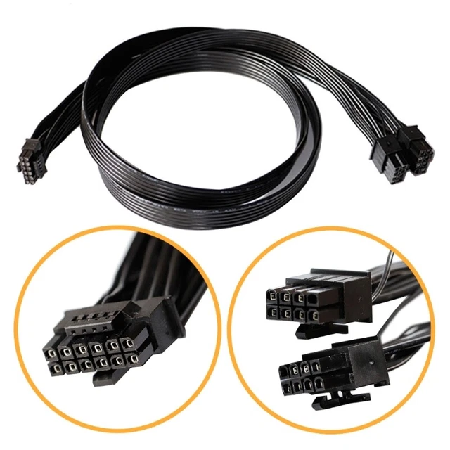thumbnail interactive-video image 1 of NVIDIA 12VHPWR PCIe 5.0 Power Adapter Cable - 12+4Pin To 3x8Pin (6+2P) For RTX 4090 4080 Graphics Cards 1 of 2