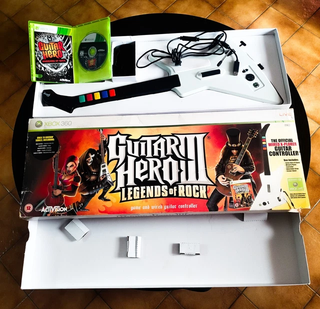 Guitar Hero Xplorer Guitar Xbox 360 Red Octane White Wired Model No USB READ