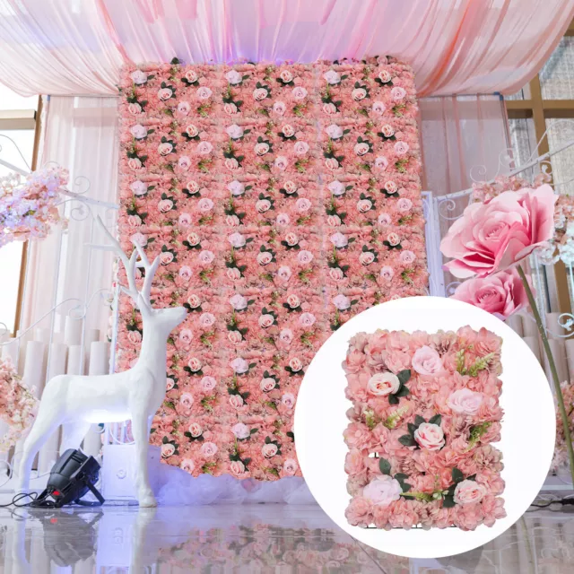 12 Stück Künstliche Blumenwand Rosenwand Hochzeit Hintergrund Dekor 40x60cm Rosa