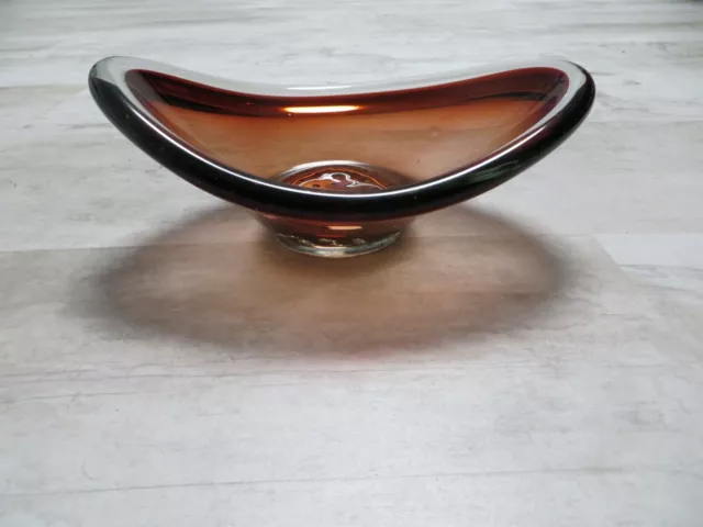 Murano Glas Schale Servier Rot 50/60 Jahre ca. 22 cm