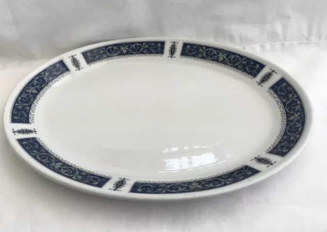 Oval serving platter/steak plate, Steelite International, England, Blue Marina