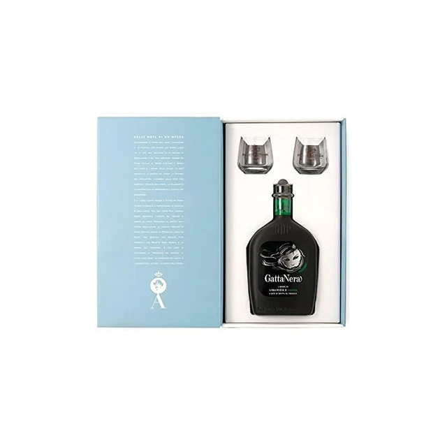 Andrea da Ponte confezione regalo liquore liquirizia e menta con bicchieri