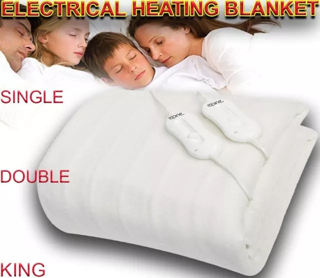 Electric Heated Under Blanket Thermal Cosy Fast 3 Heat Settings Dual Warm Winter