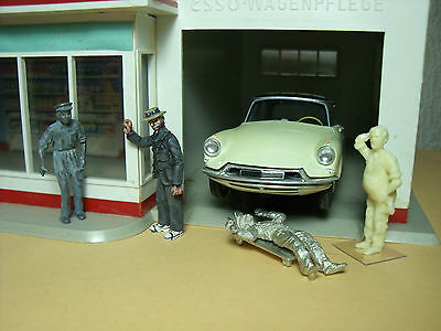 Figurines 1/43  Set 199  Au Garage  Esso  Vroom  Not Peint  Minichamps  Norev
