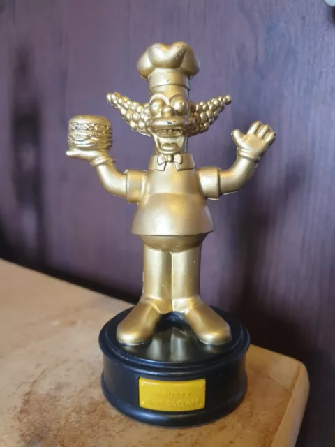GOLD KRUSTY THE KLOWN STATUE The Simpsons Movie Figure Burger King 2007 4.5 Inch