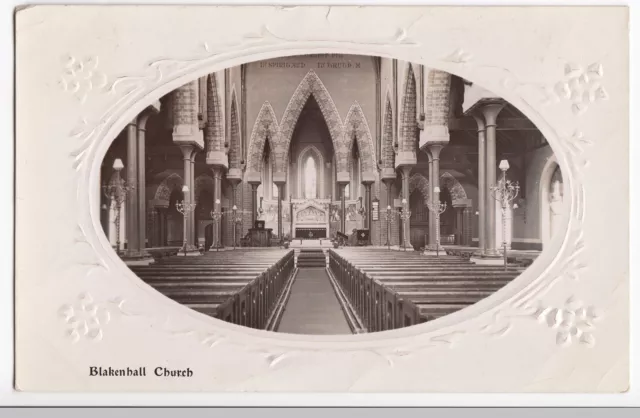 Wolverhampton, Blakenhall Church Interior RP PPC, 1910 PMK in Oval Frame