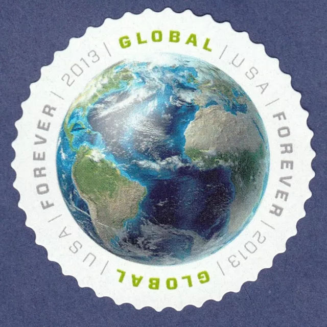 EARTH GLOBAL FOREVER STAMP 2013 US AIR MAIL 1st in Series INTERNATIONAL POSTAGE