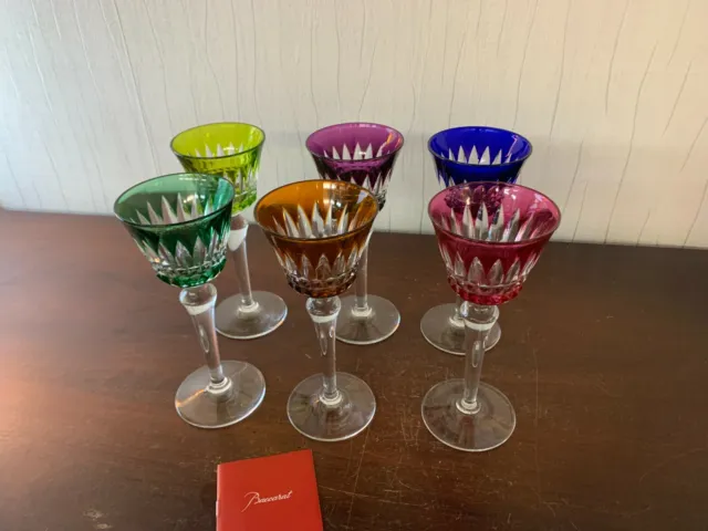 6 verres modèle Piccadilly couleur en cristal de Baccarat (prix du lot) série1