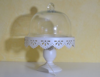 Brandani ALZATINA BRANDANI PORTA DESSERT CHICCO LOLLIPOP DOLOMITE CON CUPOLA VETRO 