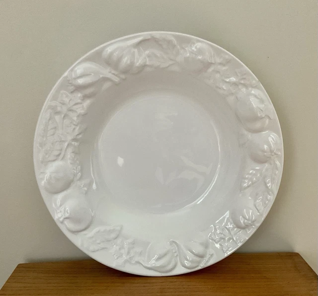 I PATRIZI ITALY White LARGE 14” Embossed Fruit/Pasta Bowl Ceramic