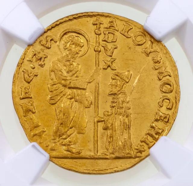 1700-1709 Italie 1Z Venice Alvise Mocenigo II Or Monnaie Classé Par NGC UNC 3