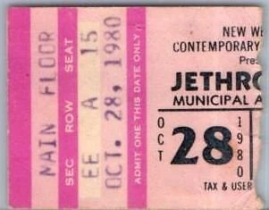 Vintage Jethro Tull Whitesnake Ticket Stub October 28 1980 Kansas City