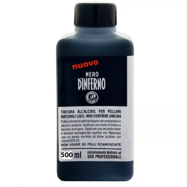 TINTURA Professionale per PELLE E CUOIO da Scarpe Borse e Accessori 500ml Nero