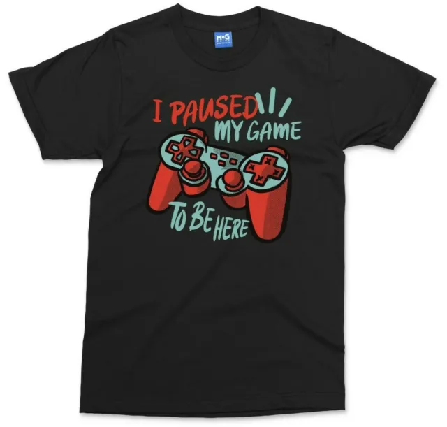 I Paused My Game To Be Here T-shirt Funny Gift For Gamer Kids Boys Gaming Tee
