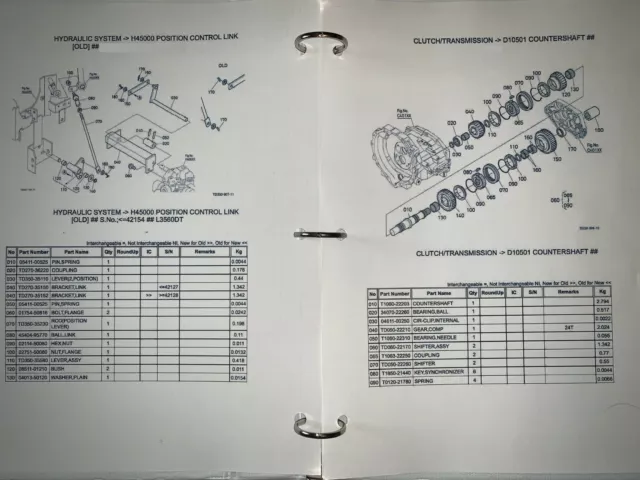 KUBOTA LX3310HSDC tractor master parts replacement manual 2