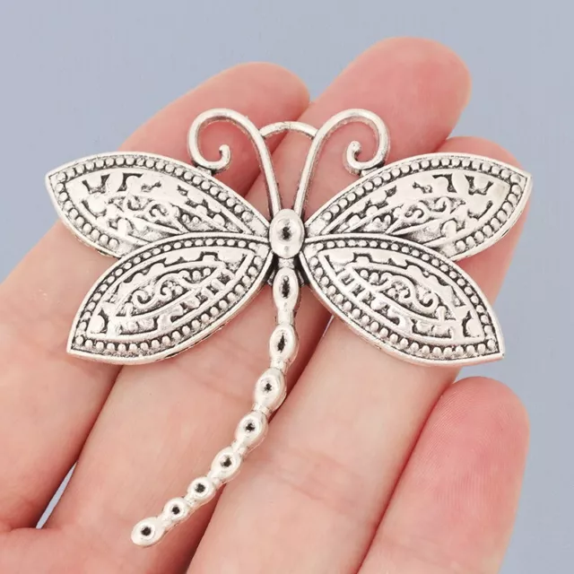 5 x Tibetan Silver Large Insect Dragonfly Charms Pendants For DIY Jewelry Making