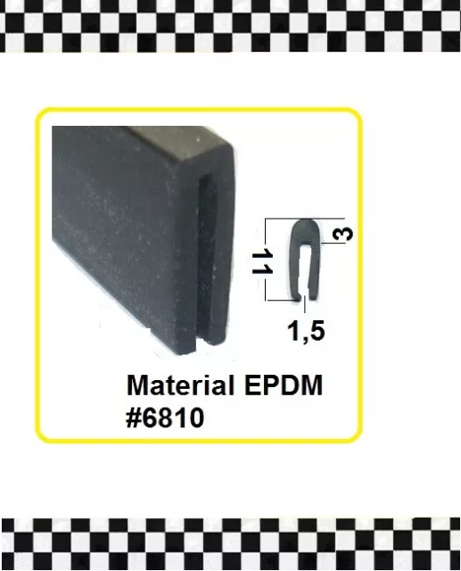 3m  Kantenschutz f. 1,5mm Gummidichtung € 3,60/m Gummiprofil 6810 - 3