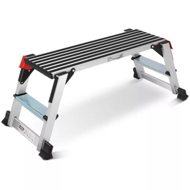 Work Platform Step Ladder Load 330LBS, Non-Slip Aluminum Portable Step Ladder