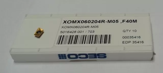 N° 2 Inserciones Fresado SECO Xomx060204r-m5, F40m