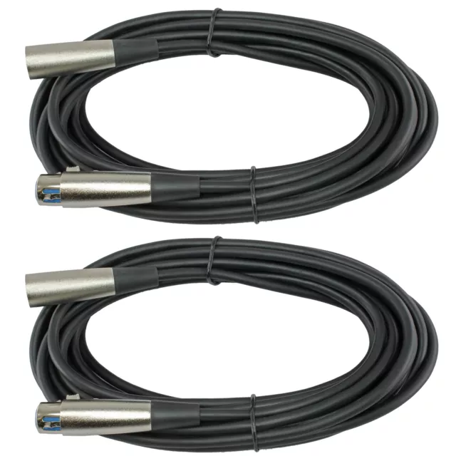 2pack XLR MALE TO FEMALE MIC cord MICROPHONE audio extension CABLE 25 FT foot