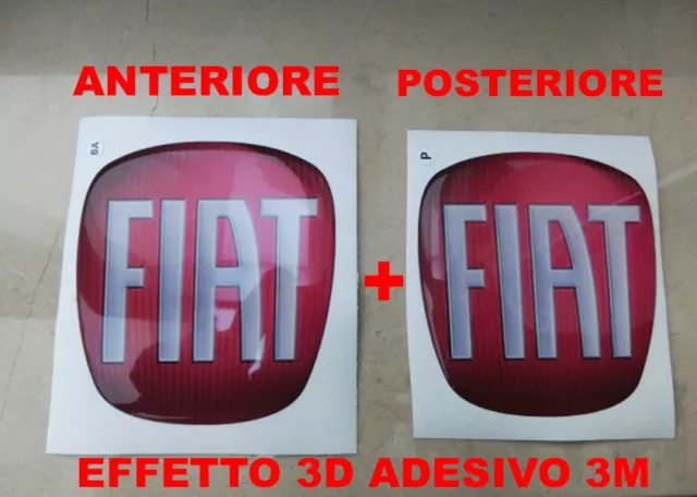 Kit Adesivo Stickers 3D 3M Stemma Fiat Nuova 500 Cofano Anteriore + Posteriore