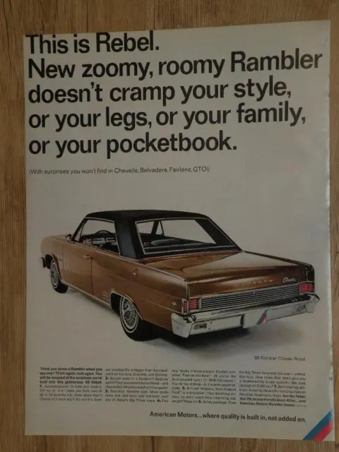 Magazine Ad* - 1966 - American Motors Rambler Classic Rebel