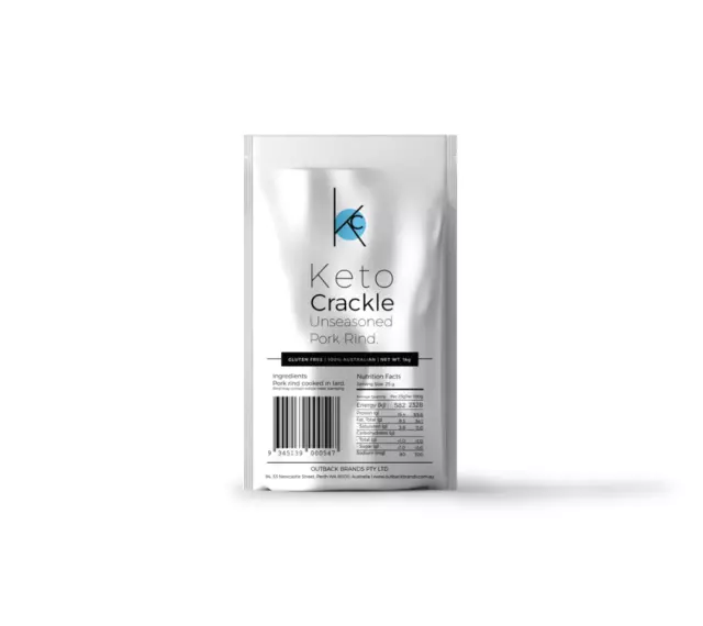 Keto Unseasoned no Carb Pork Rind Crackle 1kg Bulk Pack Made in Australia