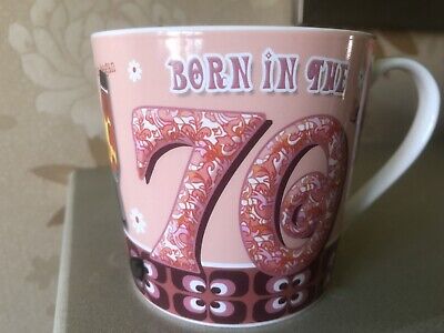‘Born In The 70’s’ Designed By Cherry Orchard Bone China Mug - Brand New