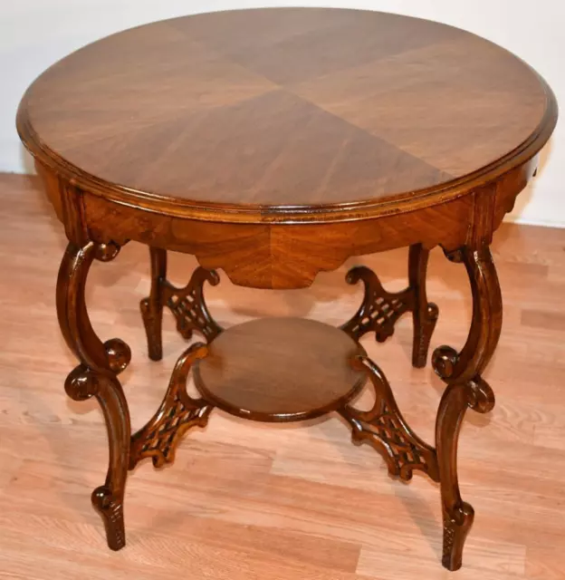 1920 Antique French Louis XV carved Walnut center table / hall table