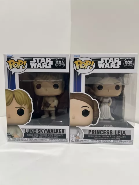 Funko Pop! Vinyl: Star Wars - Luke Skywalker #594 And Princess Leia #595