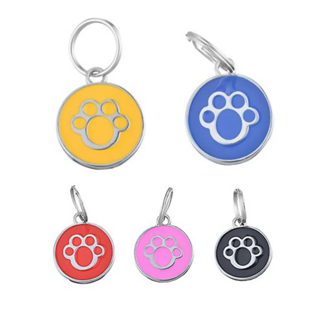 6 pz etichetta ID cane animale domestico colore ceramica lega di zinco nome animale domestico etichetta ID (colore casuale)
