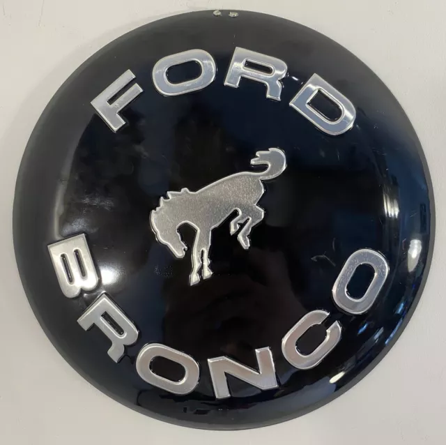 Ford Bronco 12" Round Metal Tin Sign Vintage Man Cave Garage Muscle Car Art