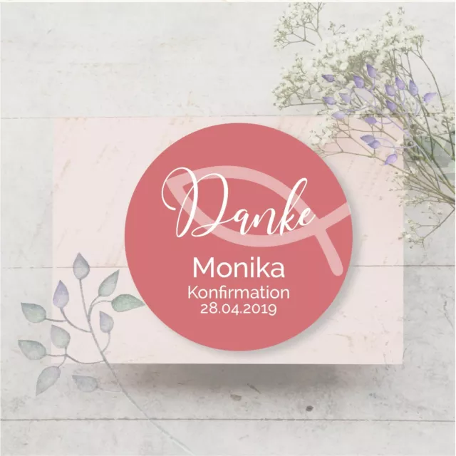 24 Aufkleber Sticker Etiketten Danke Taufe Hochzeit Kommunion Konfirmation