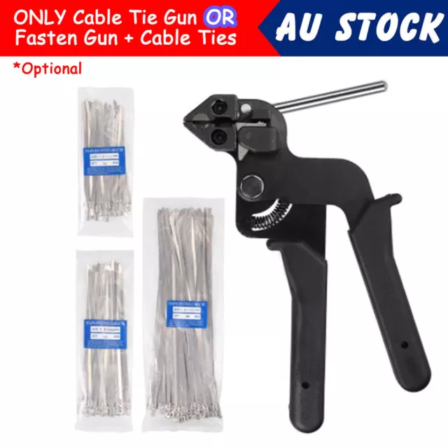 Cable Tie Gun Stainless Steel Exhaust Wrap Zip Auto Tightener Cut Fasten