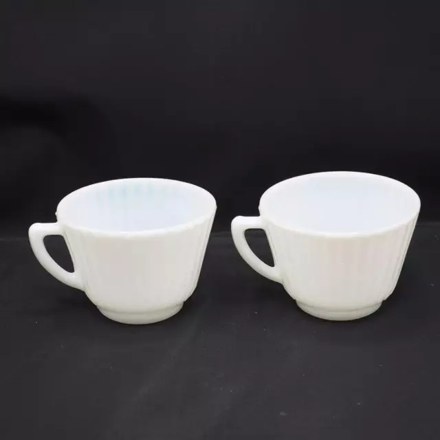 Macbeth Evans Monax Petalware Blanco Taza de Té Lote De 2