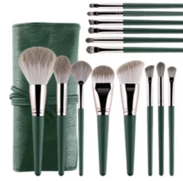 Make Up Brushes Set 14Pcs Professional Case  Soft Highlighter Women Beautiful