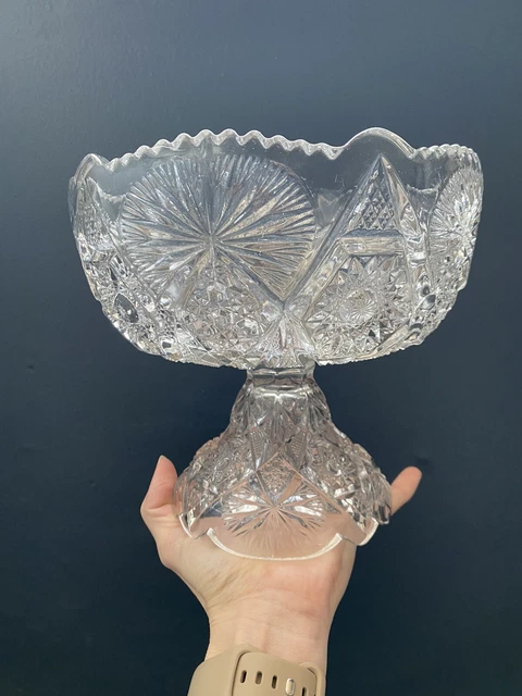 Vintage Cut Crystal Punch Bowl