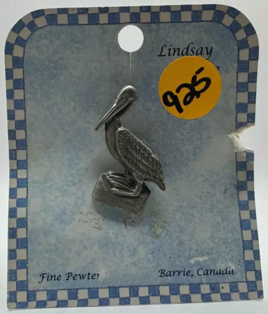 Pelican, Pewter Pin / Brooch - Fine Pewter - Lindsay Claire Designs - As New