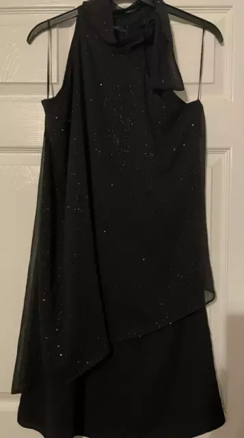 BNWT - Black sleeveless glitter dress - party dress - size 10 - GEORGE