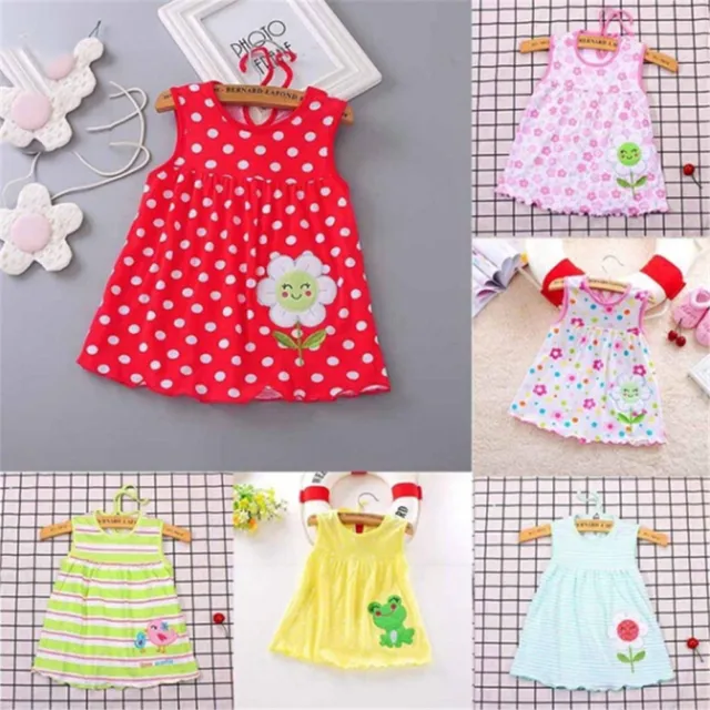 Newborn Baby Cotton Dress Regular Sleeveless A-Line Girl Dresses 0-24 Months_d1