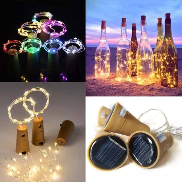 20 LED String Battery Copper Wine Bottle Cork Wire Fairy Lights Party Waterproof