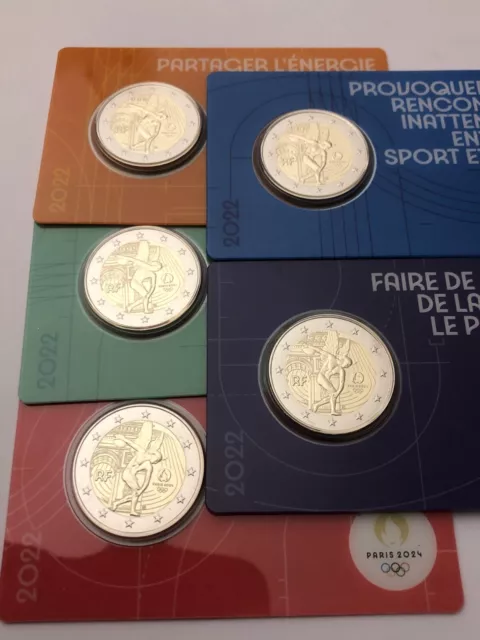 2 Euro FRANCIA 2022 OLIMPIADI PARIGI 2024 scegli il colore - 2 € commemorativi