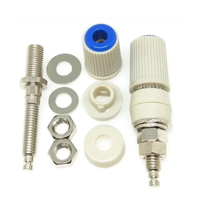 Paire De Bornes Audio 4 Mm Banane Plaquées Or - Pour Ampli, Enceintes, Mixeur - Alliage Zinc, Vis De Serrage Facile